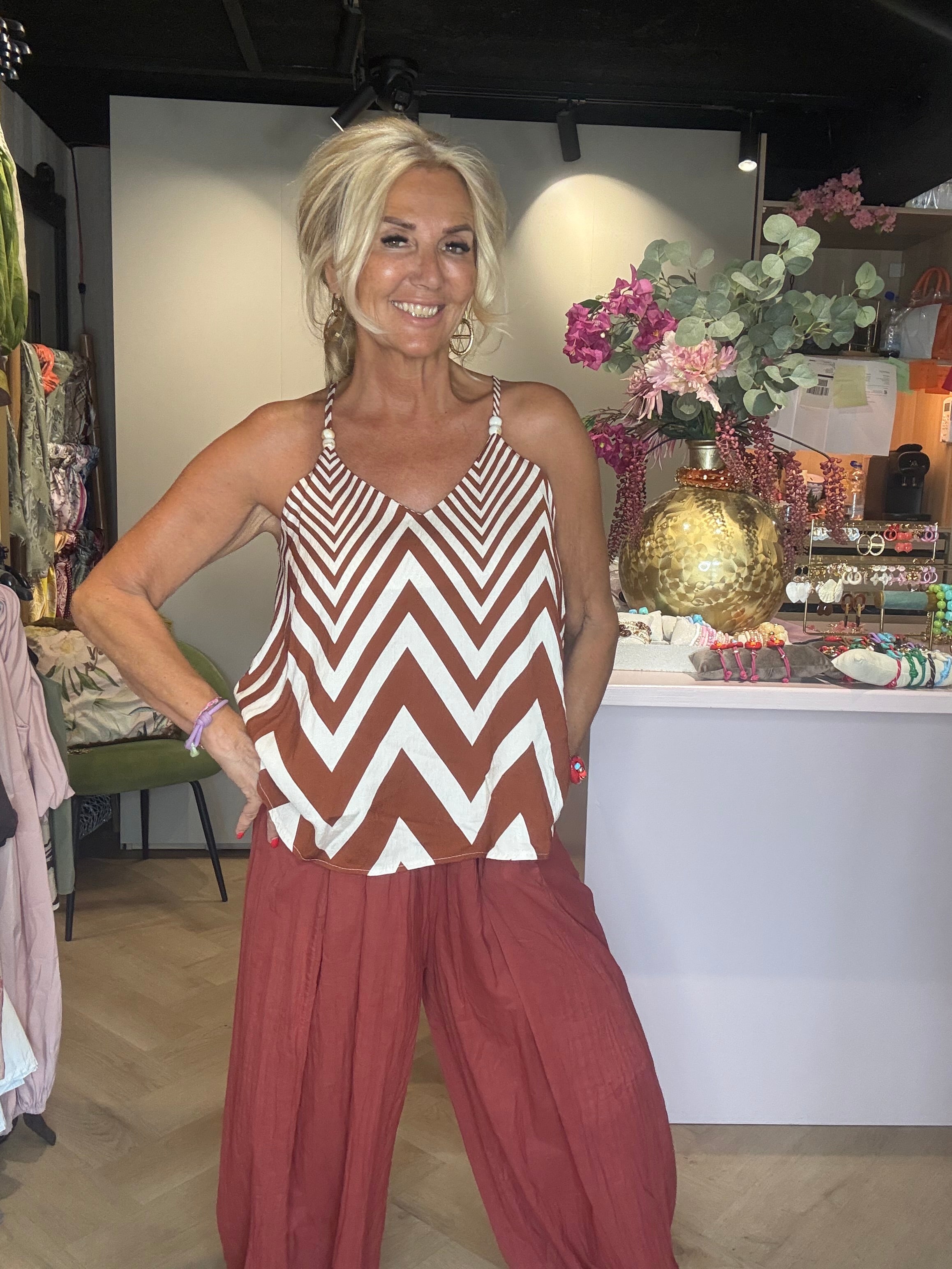 Top Missoni marrón óxido